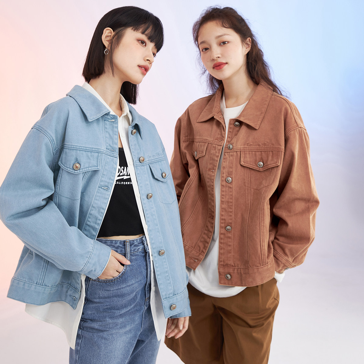 茵曼显瘦牛仔2022年春季新款短外套 茵曼一零一度短外套