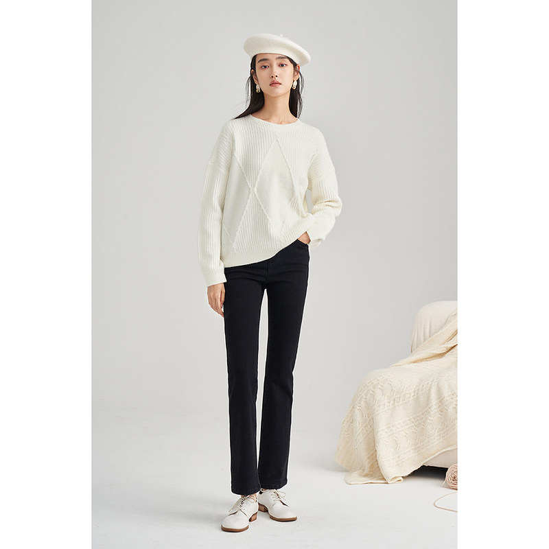 【商场同款】茵曼休闲冬季新款牛仔裤 茵曼一零一度牛仔裤