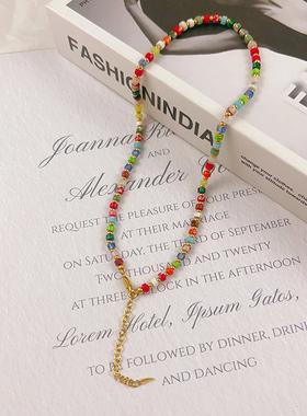 个性高级感彩色夏天多巴胺项链