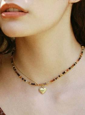 高级感项链美拉德咖啡玛瑙