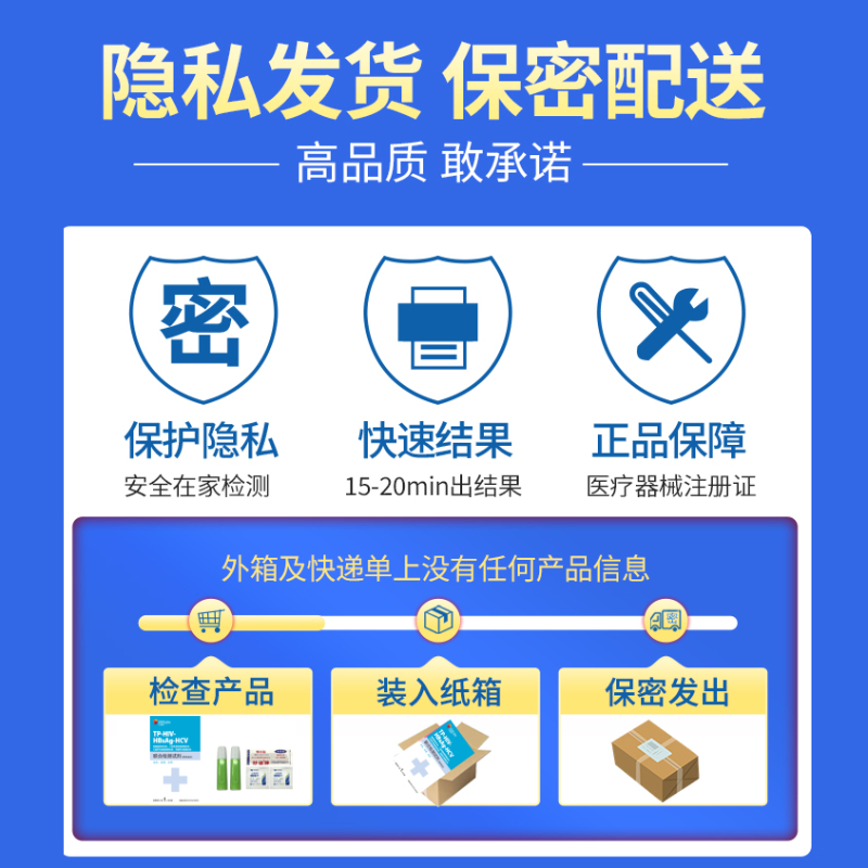 乐福思艾滋病测试纸hiv检测纸梅毒双检传染病四项自检自测非四代4-图2