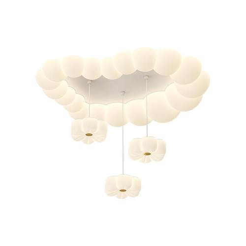 云朵奶油风吸顶灯卧室房间灯简约现代儿童房灯全光谱LED卡通灯具 - 图3