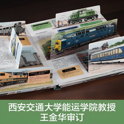 火车绘本交通工具汽车乐乐趣儿童3D揭秘翻翻书系列3-6-8-12以上科普百科全书人体海洋恐龙宇宙小学生幼儿园机关课外阅读立体绘本书 - 图3