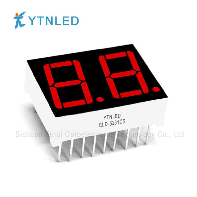 0.56英寸2位静态数码管共阴共阳红黄绿蓝白色ELD-5261CS/DS/CG/DG,淘宝优惠券,粉丝福利购,淘宝优惠卷
