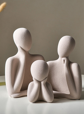 速发一家三口抽象人物摆件简厅酒柜电视柜客约轻装家居奢饰品