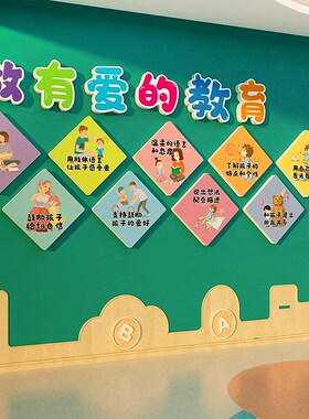 速发幼儿园大厅走廊装化墙贴激励教师环创主墙题面文饰托管班布置