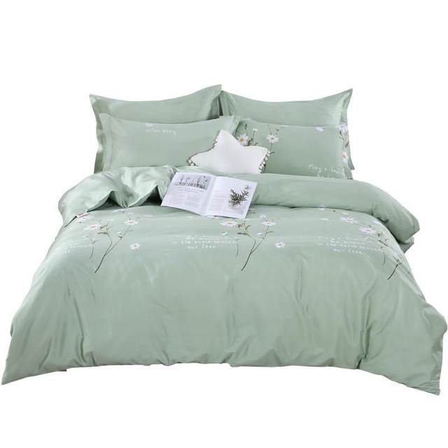 Four-piece set of pure cotton all-cotton bedding sheets and quilt covers new style internet celebrity use 100 winter spring and autumn three 4