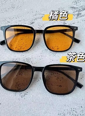 茶色墨镜潮黑框近视防晒
