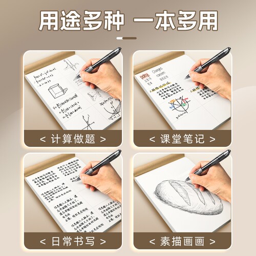得力分区草稿本高中生草稿纸护眼空白数学考研专用验算本草稿纸自带虚线纸大小学生高中初中生错题演草纸可撕 - 图3