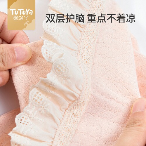 婴儿帽子秋季新生儿护耳帽0到6个月小月龄可爱胎帽宝宝防风公主帽 - 图2