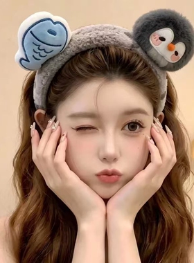 豹纹Kitty甜美可爱毛绒发箍女蝴蝶结2026新款洗脸少女头饰显脸小