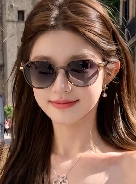 茶色近视墨镜女款可配带度数度假防紫外线偏光太阳眼镜小脸高级感