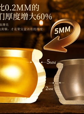 【品质保障】聚财黄铜聚宝盆摆件