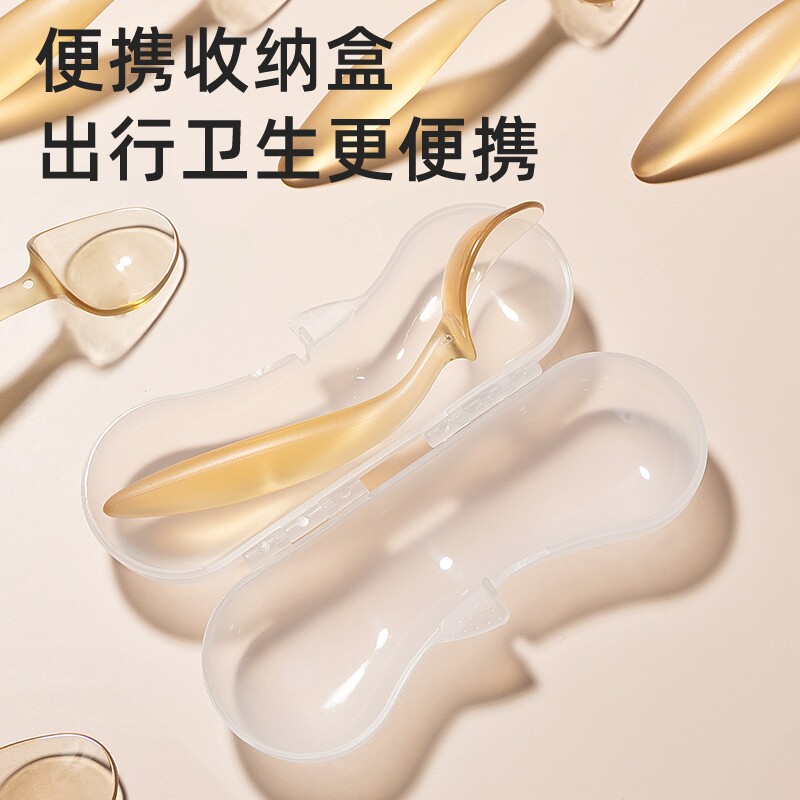 Baby learning spoon to eat training short handle PPSU spoon learning to eat licking spoon children's tableware elbow spoon dinner plate