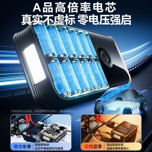 搭电宝汽车应急启动电源车载充气泵一体机电瓶神器强启动轮胎充电 - 图2