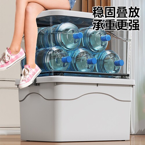 衣服收纳箱大容量超大带盖书本整理箱塑料储物箱收纳盒子衣物玩具 - 图1