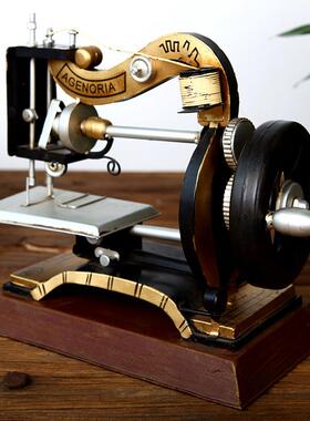 覆古缝纫机衣车模型铁皮装饰品橱窗陈列道具客厅服装店铺怀旧摆件