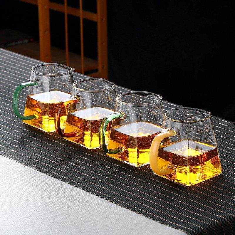 加厚耐热玻璃公道杯茶漏一体套装分茶器茶水分离高档方形公杯,淘宝优惠券,粉丝福利购,淘宝优惠卷