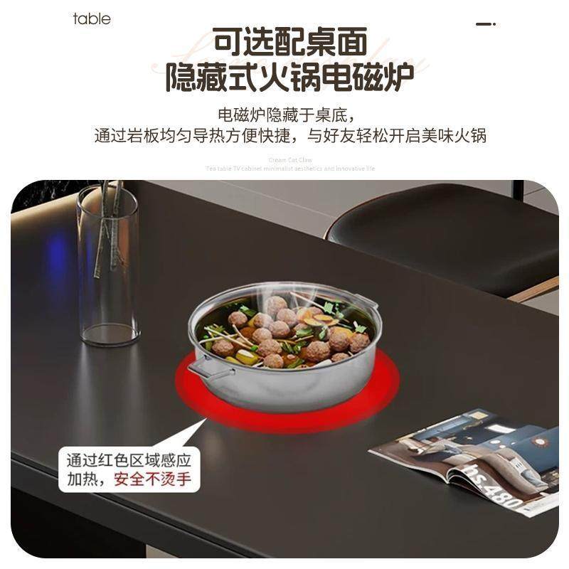 意式岩板岛台餐桌一体家用轻奢多功能高端岩板岛伸缩小户型大户型,淘宝优惠券,粉丝福利购,淘宝优惠卷