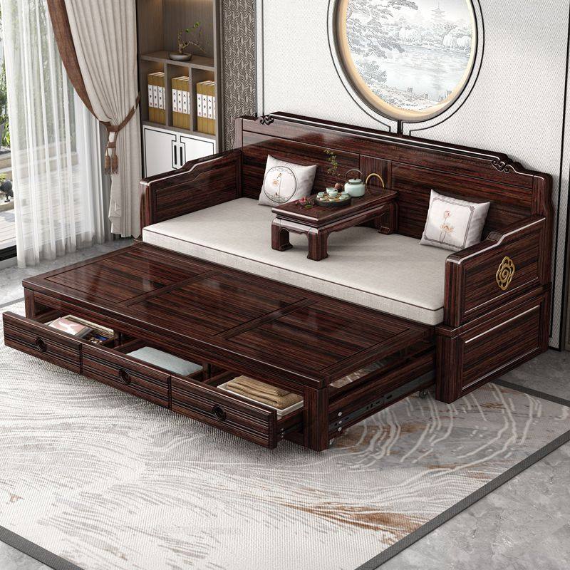 新中式实木罗汉床沙发床两用多功能高档沙发床带抽屉2024新款沙发,淘宝优惠券,粉丝福利购,淘宝优惠卷