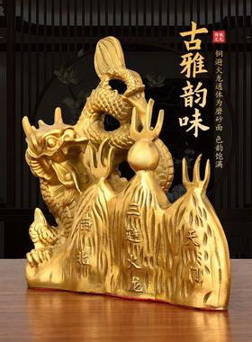 黄铜三火龙饰铜龙饰铜汉龙饰铜火龙饰家居客厅办公室
