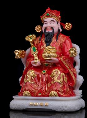财神爷摆件家用聚宝盆财神比干范蠡财帛星君店铺开业办公室神像