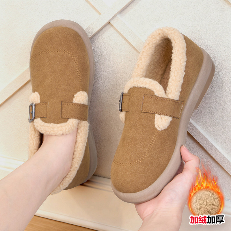 老北京棉鞋女冬季2025新款一脚蹬布鞋秋保暖妈妈雪地靴加绒豆豆鞋,淘宝优惠券,粉丝福利购,淘宝优惠卷