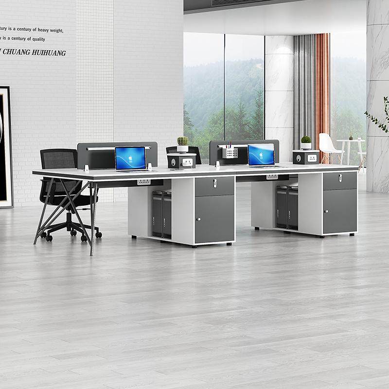 员工办公家具职员桌办公桌4人位简约现代工业风工位办公桌椅组