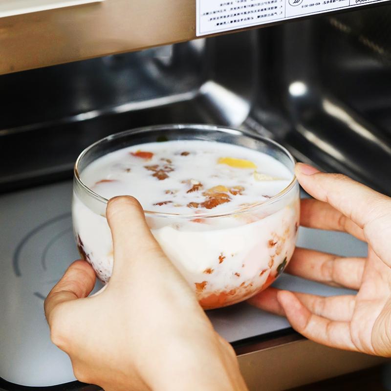 日式耐高温玻璃碗甜品碗透明简约家用沙拉碗水果碗酸奶麦片早餐碗