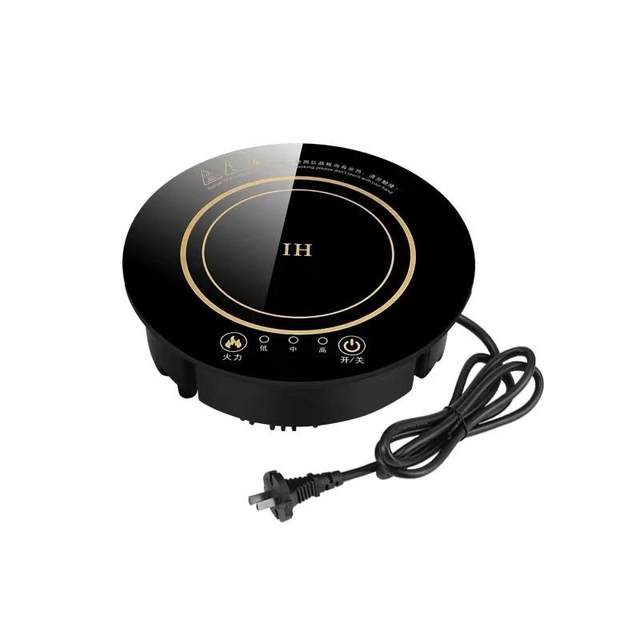 Small mini rotating hot pot induction cooker round commercial embedded 800W square single person one person one pot special