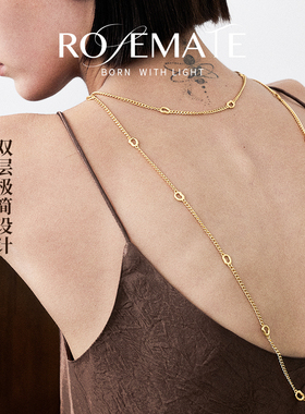 rosemate双层转运珠锁骨链女