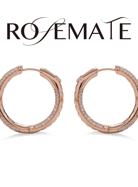 rosemate铜合金锆石耳饰小众轻奢原创设计高级时尚气质耳环耳圈女
