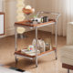 Middle-aged Bauhaus solid wood mobile cart sideboard