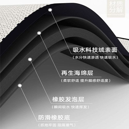 卡通厨房地垫吸水吸油防滑耐脏磨可擦防油防水硅藻泥脚垫厨房地毯 - 图2
