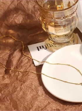 极速钛钢项链 小方块锁骨链女2023网红不掉色几何小长条时尚百搭