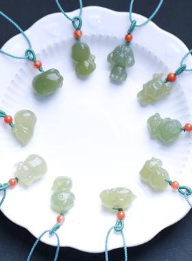 和田玉吊坠天然项链挂件十二生肖本命年小款佛女男女饰品diy一牛