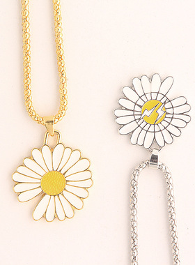小雏菊项链 ins新款 小清新男女时尚pmo雏菊闪电可爱裙摆