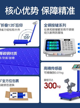 现货速发电子秤电子台秤体重计100kg15000电子秤商用计价称秤磅公