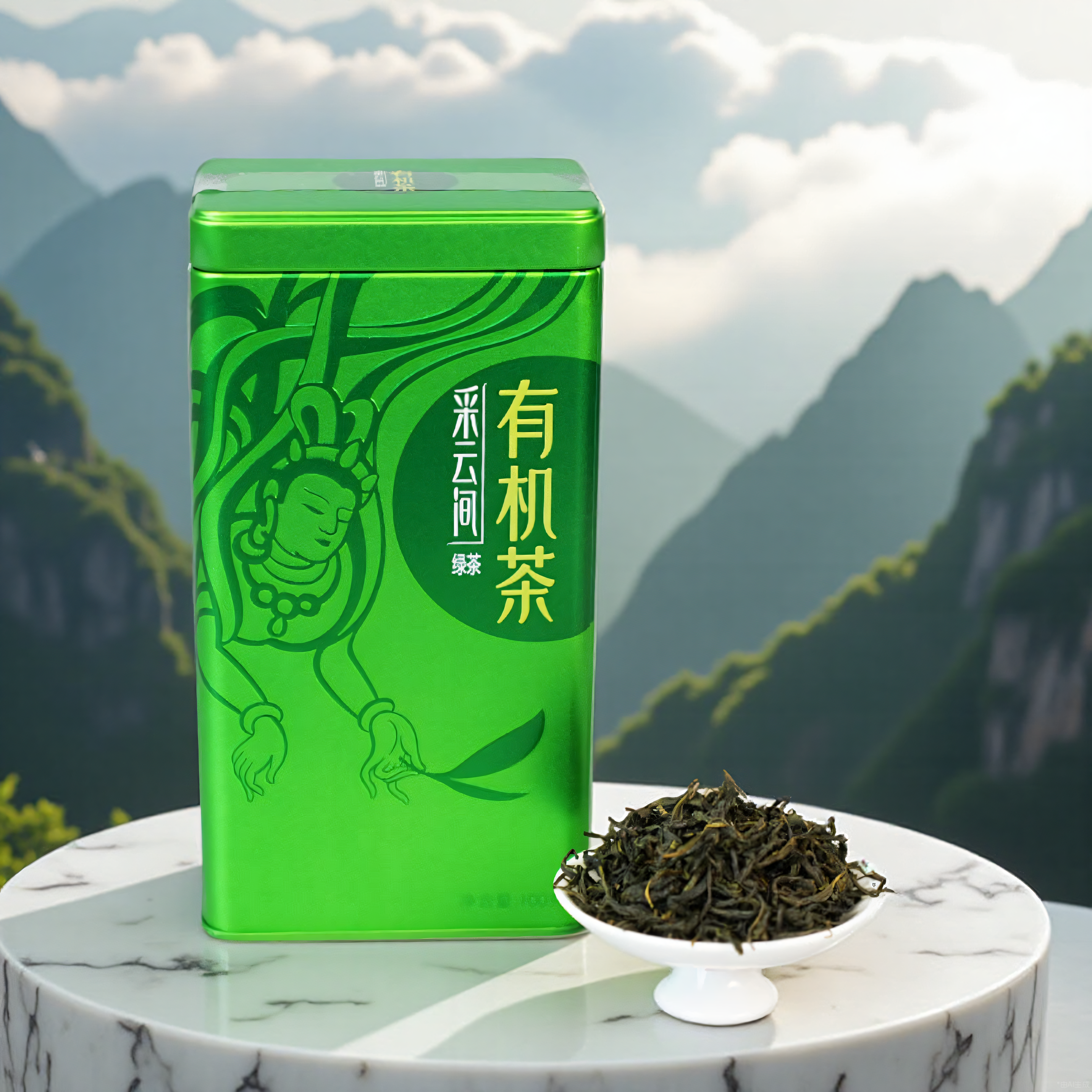 2025新春绿茶茶叶采云间有机茶无农残零添加更放心送礼自饮铁罐装