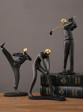 足球乒乓体育运动人物模型摆件创意家居客厅酒柜北欧简约轻奢装饰