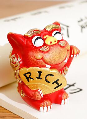 狮三百|肥嘟嘟系列 可爱创意小狮子摆件办公室桌面装饰保平安祝福