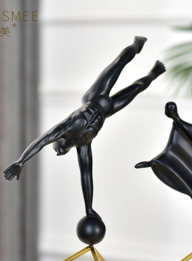 速发创意厅奢软装饰品客柜电视酒轻办公室玄关大理石金属摆件