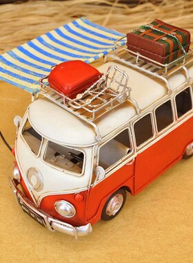 速发工设风装缩摆件房车微饰模型美式欧式摆业复古汽车露营风车模