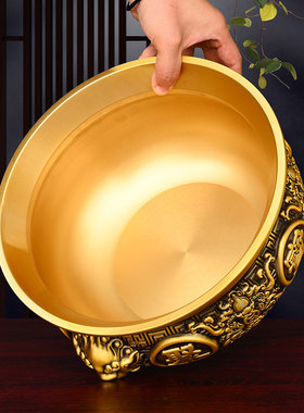 纯黄铜聚宝盆招财摆件家居香炉