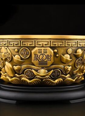 聚财聚宝盆摆件招客厅酒柜玄关家用沈万三聚宝盆财位办公室大号