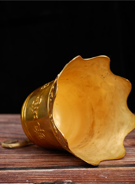 精工纯铜 六字 真言铜钟大号平安钟风水铜铃铛摆件