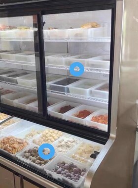 新品点菜柜弧形玻璃门三温展示柜配C件保鲜冷柜冷藏7字型L型定制