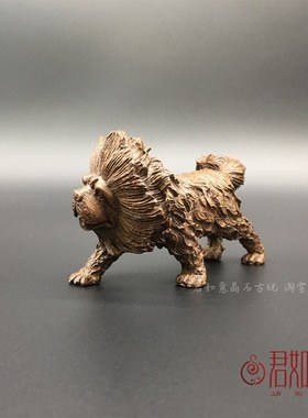 新品实心黄铜小狗摆件 铜藏獒站立狗看门狗生N肖狗迷你仿真铜狗
