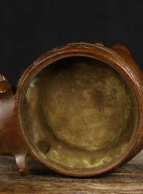 极速仿古铜如意牛烟灰缸 包浆红润 做工精致 送礼佳品 W口径:11.5