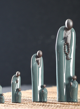 速发无相小僧禅意人物摆件陶瓷工艺道创意茶室茶茶桌面几品茶宠装